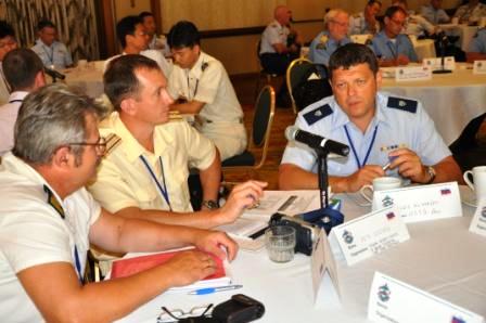 Auxiliary Russian Interpreter, Oleg Kushelev (right) interpreted for the Russian Border Patrol delegation on the Seminar Day