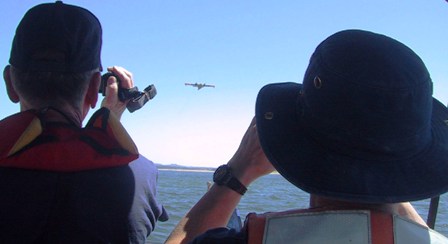 Air tanker over Lake Travis